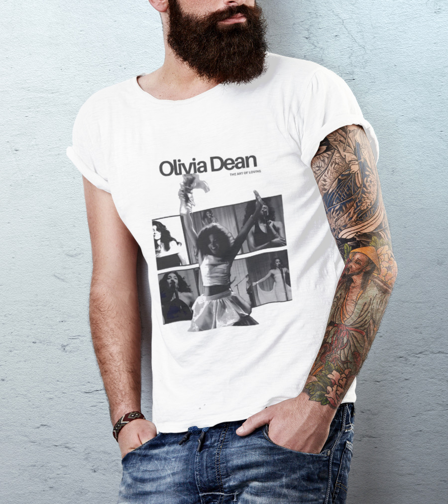 Olivia Dean Concert Performance Collage Black And White Photography T-Shirt