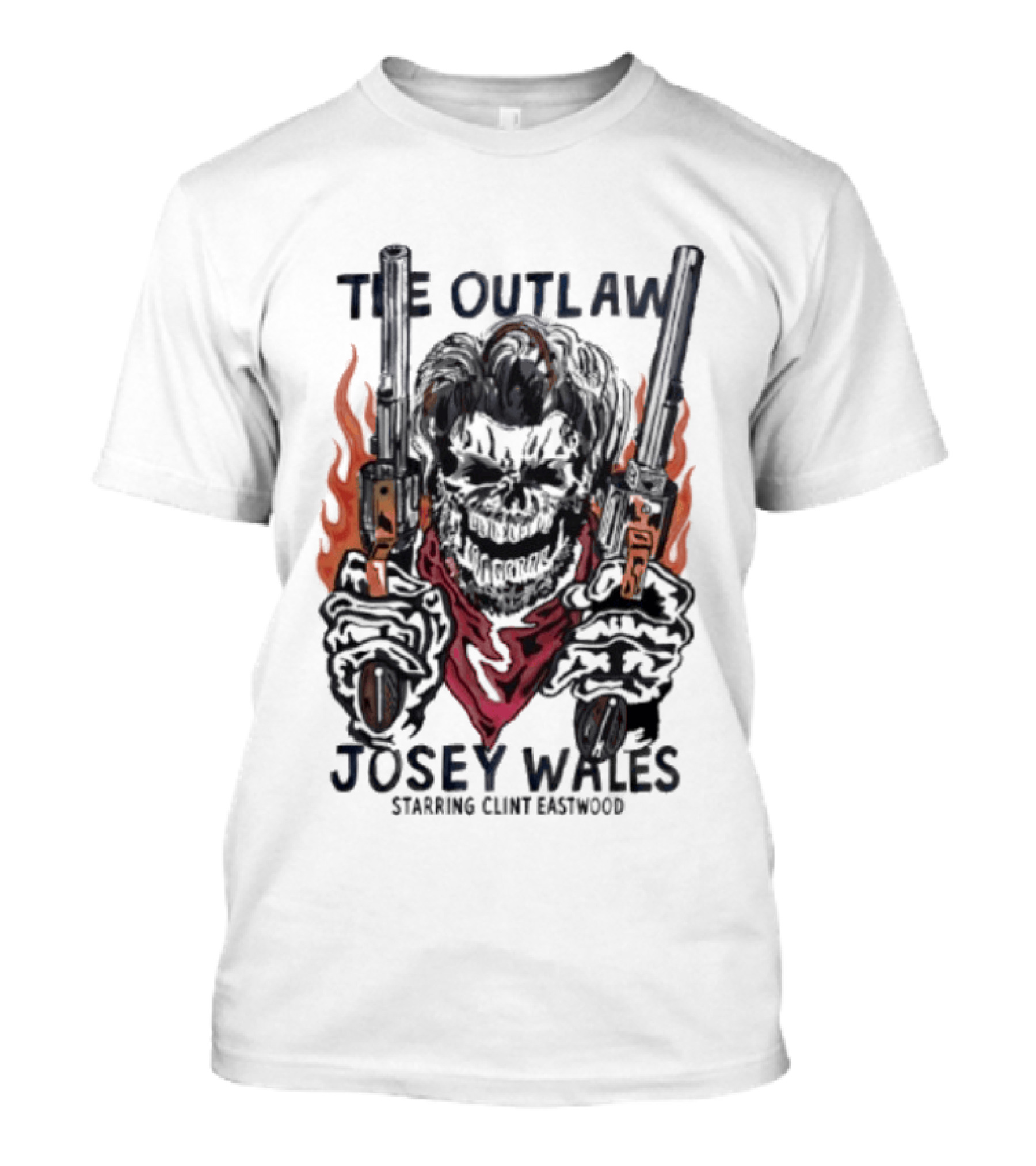 The Outlaw Josey Wales Starring Clint Eastwood Gunslinger Skeleton T-Shirt