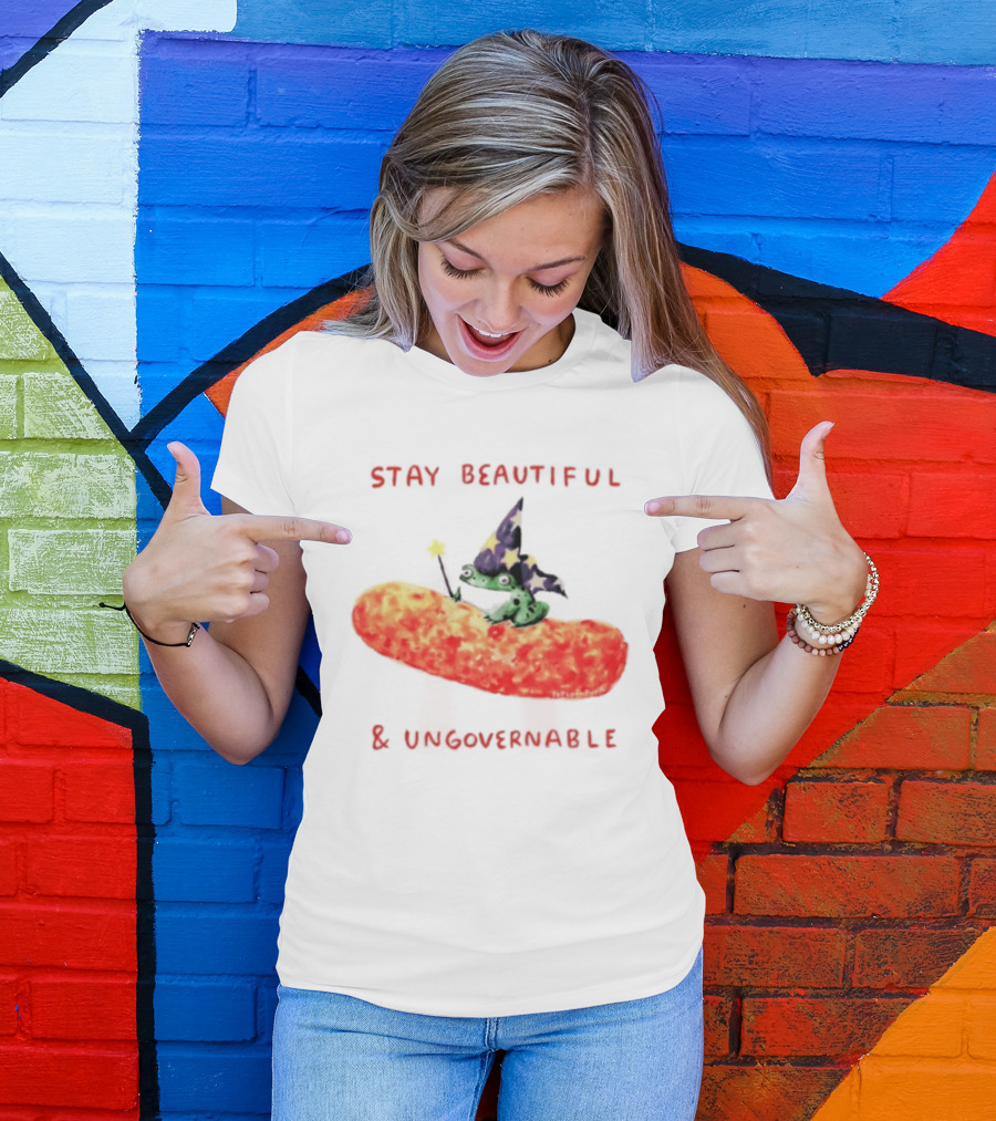 Stay Beautiful Ungovernable Wizard Frog Cheese Magic T-Shirt