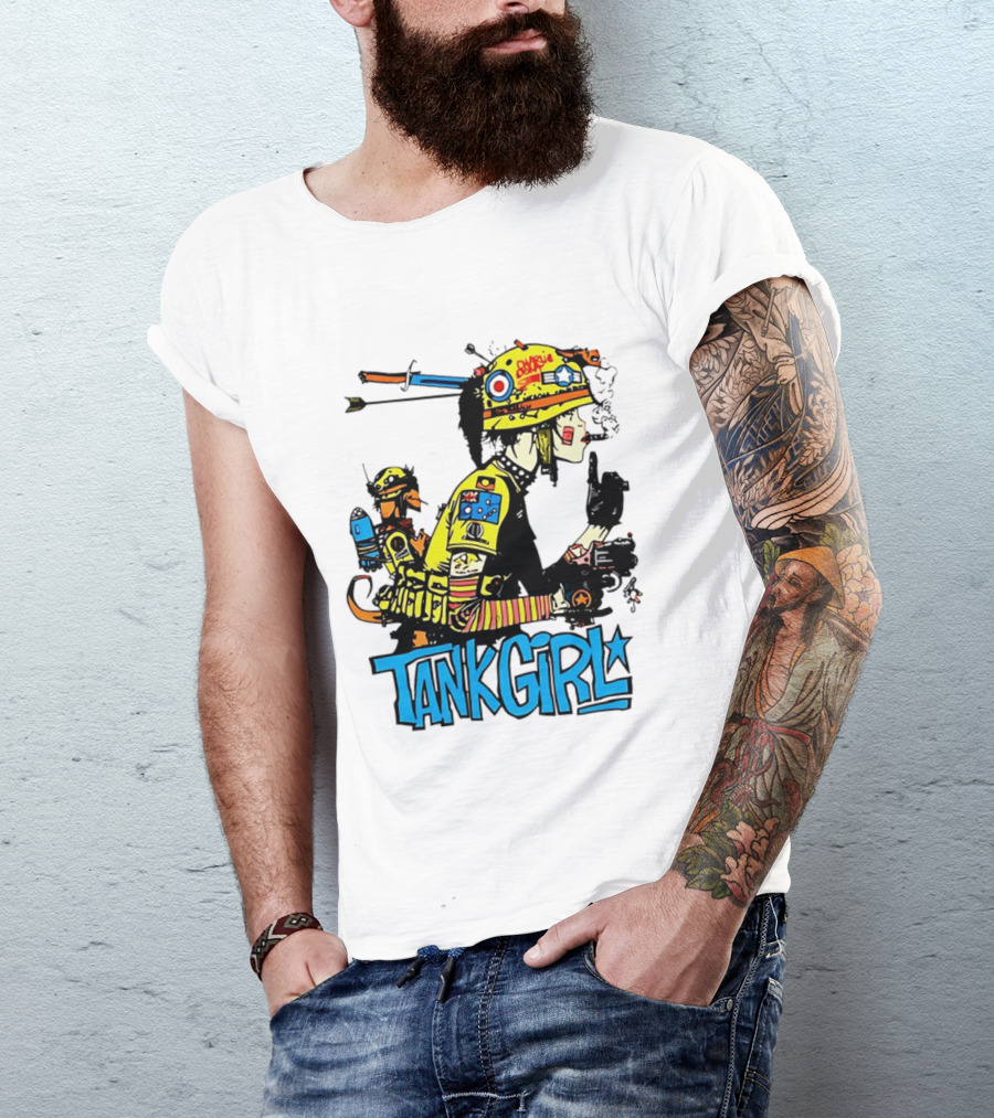 Tank Girl Vol 2 Comic Graphic With Booga And Classic Helmet T-Shirt