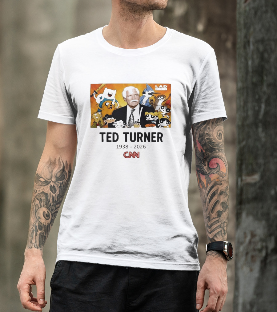 Ted Turner 1938 2026 Cartoon Network Characters CNN Meme T-Shirt