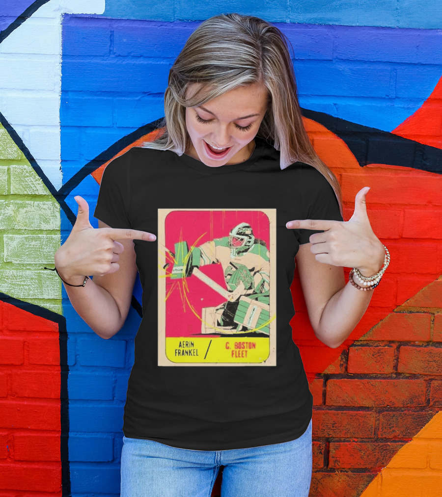 Aerin Frankel C. Boston Fleet Goalie Vintage Style Hockey Card T-Shirt