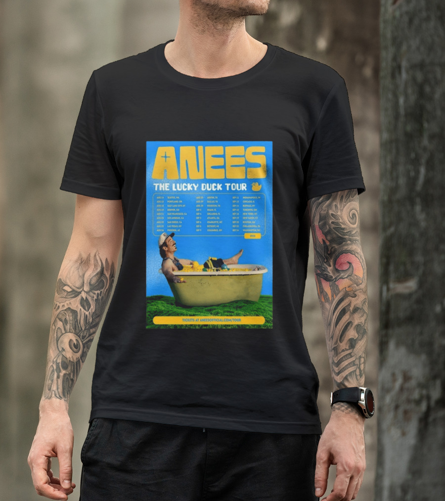 Anees The Lucky Duck Tour 2026 Dates Tickets Bath Tub T-Shirt