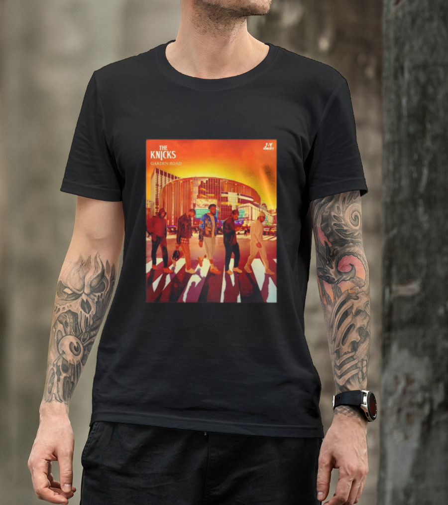 The Knicks Garden Road New York Knicks Madison Square Garden Abbey Road T-Shirt