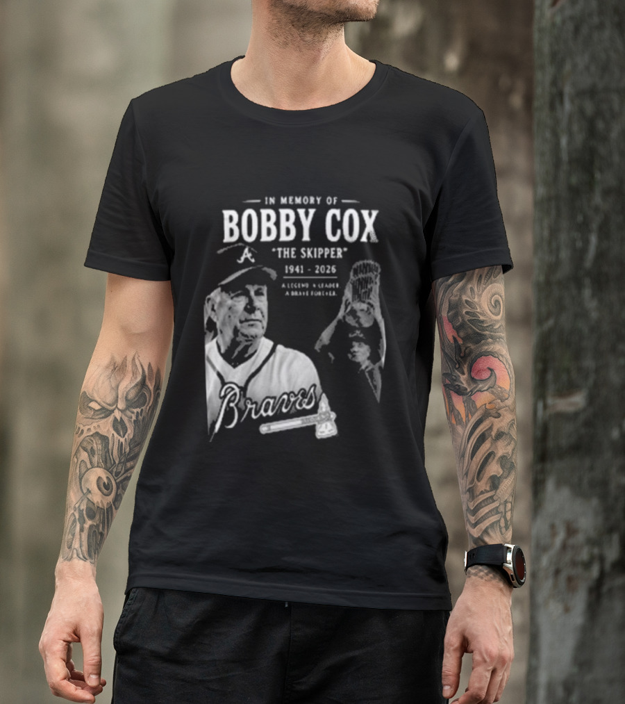 In Memory Of Bobby Cox The Skipper 1941 2026 Braves Legend Baseball Manager T-Shirt