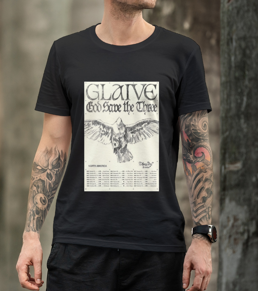 Glaive God Save The Three North America Tour 2026 Tiffany Day T-Shirt
