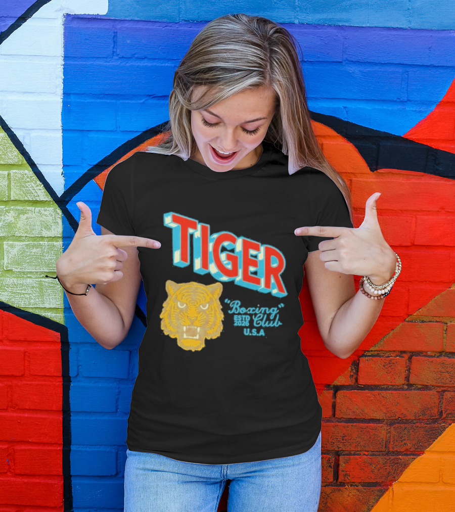 Tiger Boxing Club Estd 2026 USA Tiger Head Logo Sports Team T-Shirt