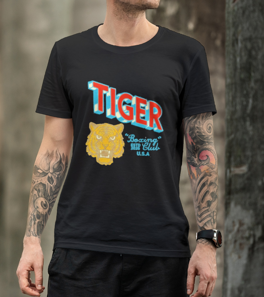Tiger Boxing Club Estd 2026 USA Tiger Head Logo Sports Team T-Shirt