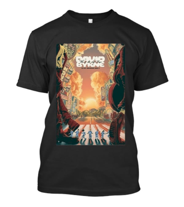 David Byrne Who Is The Sky North American Tour 2026 Vintage Retro Cityscape T-Shirt