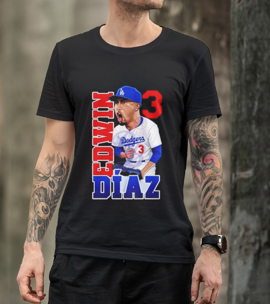 Los Angeles Dodgers Edwin Díaz Number 3 MLB Baseball 2026 T-Shirt