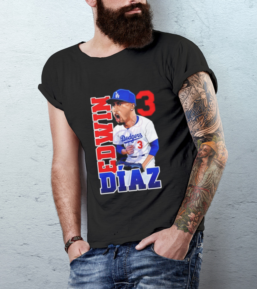 Los Angeles Dodgers Edwin Díaz Number 3 MLB Baseball 2026 T-Shirt