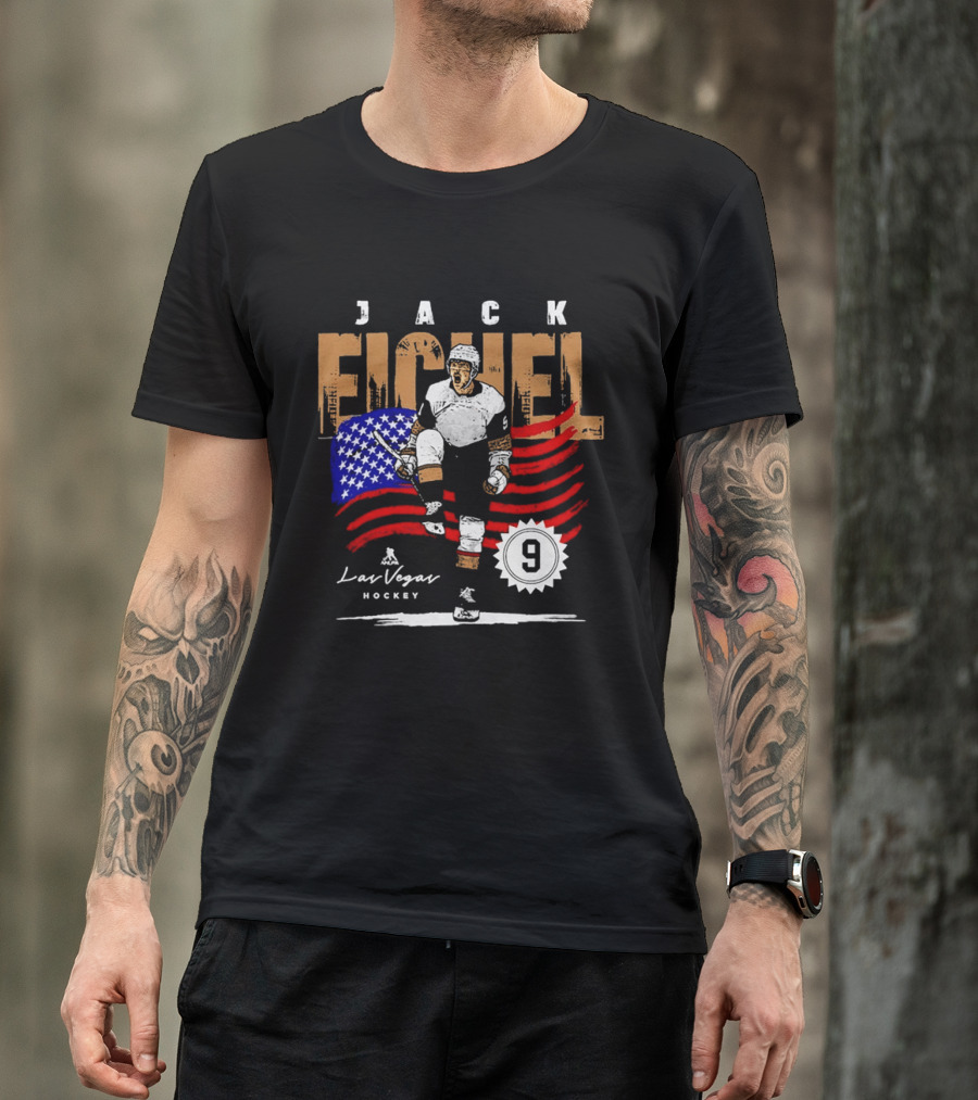 Jack Eichel American Flag Las Vegas Hockey 9 T-Shirt