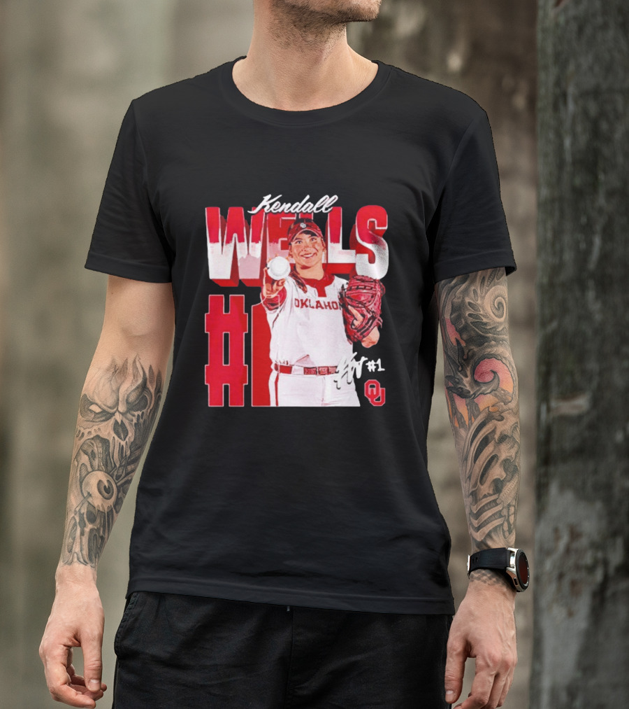Kendall Wells Oklahoma Sooners Softball Player #1 T-Shirt
