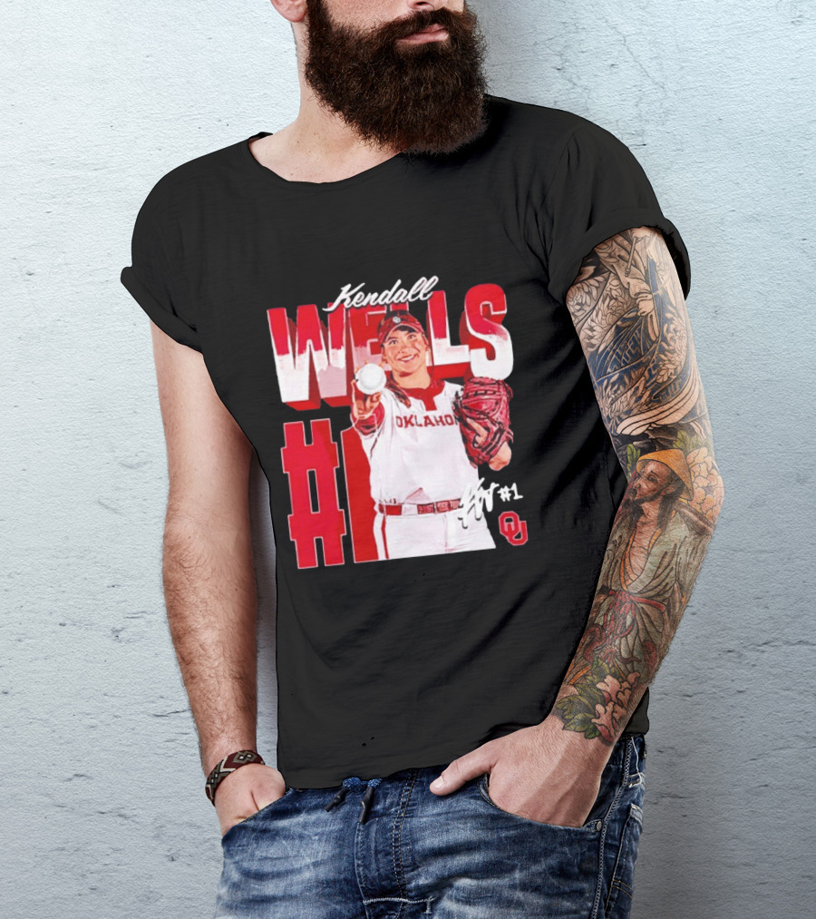 Kendall Wells Oklahoma Sooners Softball Player #1 T-Shirt