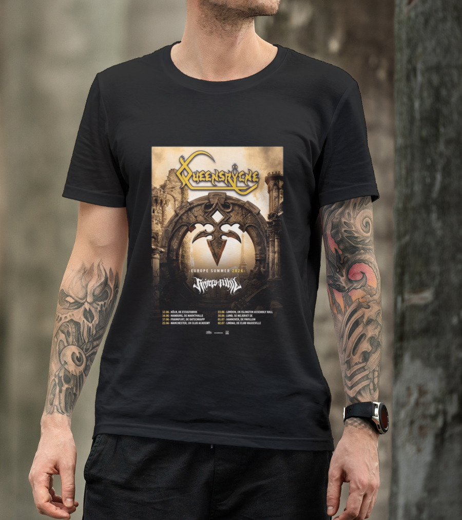 Queensryche Europe Summer 2026 Tour Dates Band T-Shirt