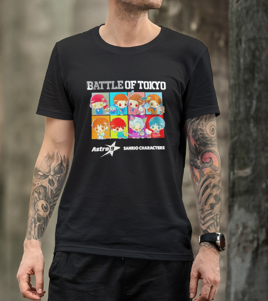 Battle Of Tokyo Astro 9 Sanrio Characters Cute Colorful Anime Collaboration T-Shirt