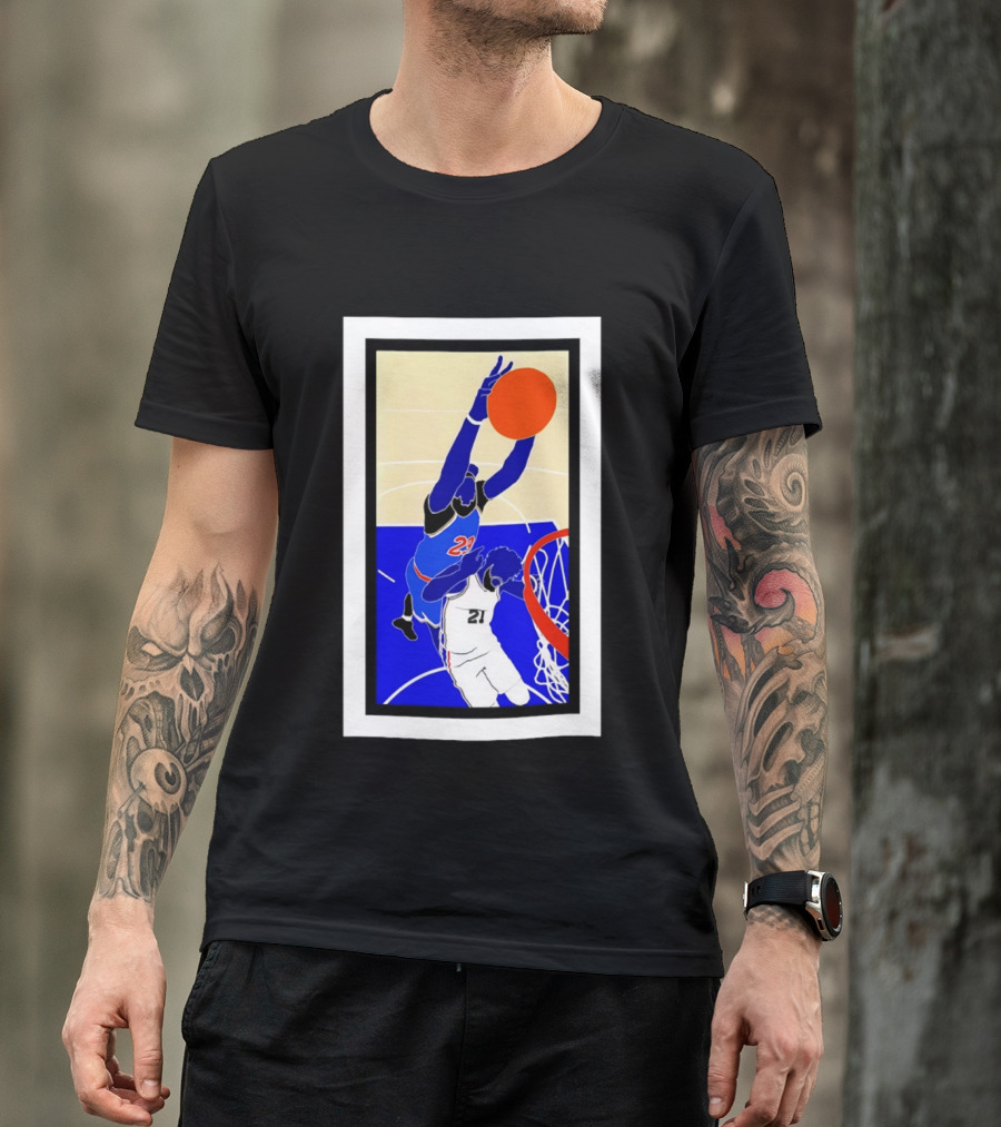 Mitchell Robinson Slam Dunk Over Joel Embiid New York Knicks T-Shirt