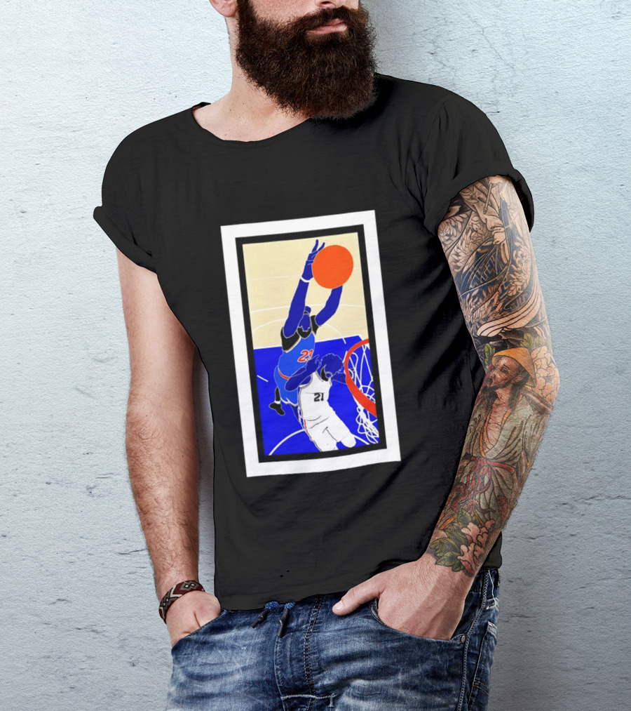 Mitchell Robinson Slam Dunk Over Joel Embiid New York Knicks T-Shirt