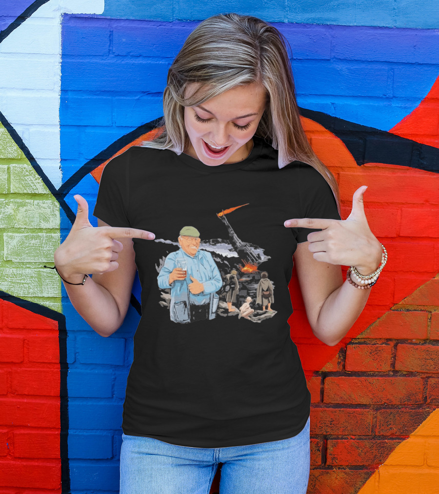 Fred Dibnah Thumbs Up At Mount Doom By Jim'll Paint It T-Shirt