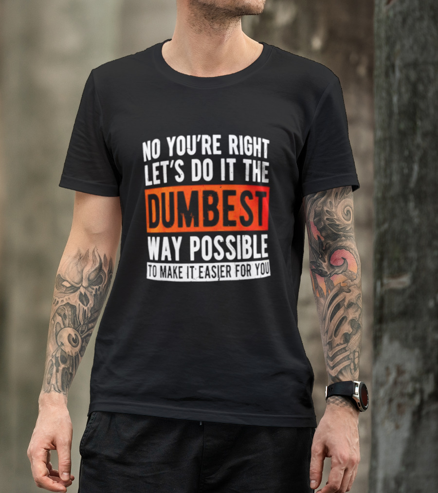 No You're Right Let's Do It The Dumbest Way Possible To Make It Easier For You T-Shirt
