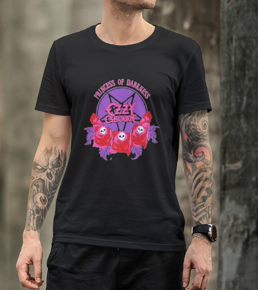 Ozzy Osbourne Princess Of Darkness Roses Skulls T-Shirt