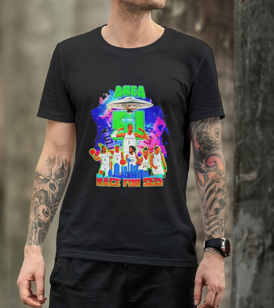 Area 51 Spurs San Antonio Race For Seis T-Shirt