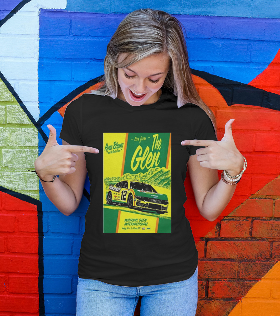 Ryan Blaney Live From The Glen Watkins Glen International May 10 3:00pm ET NASCAR Race Team Menards Pennzoil Car 12 T-Shirt