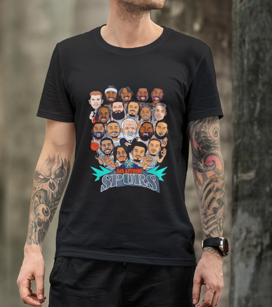 San Antonio Spurs Caricature Team Roster 2026 T-Shirt