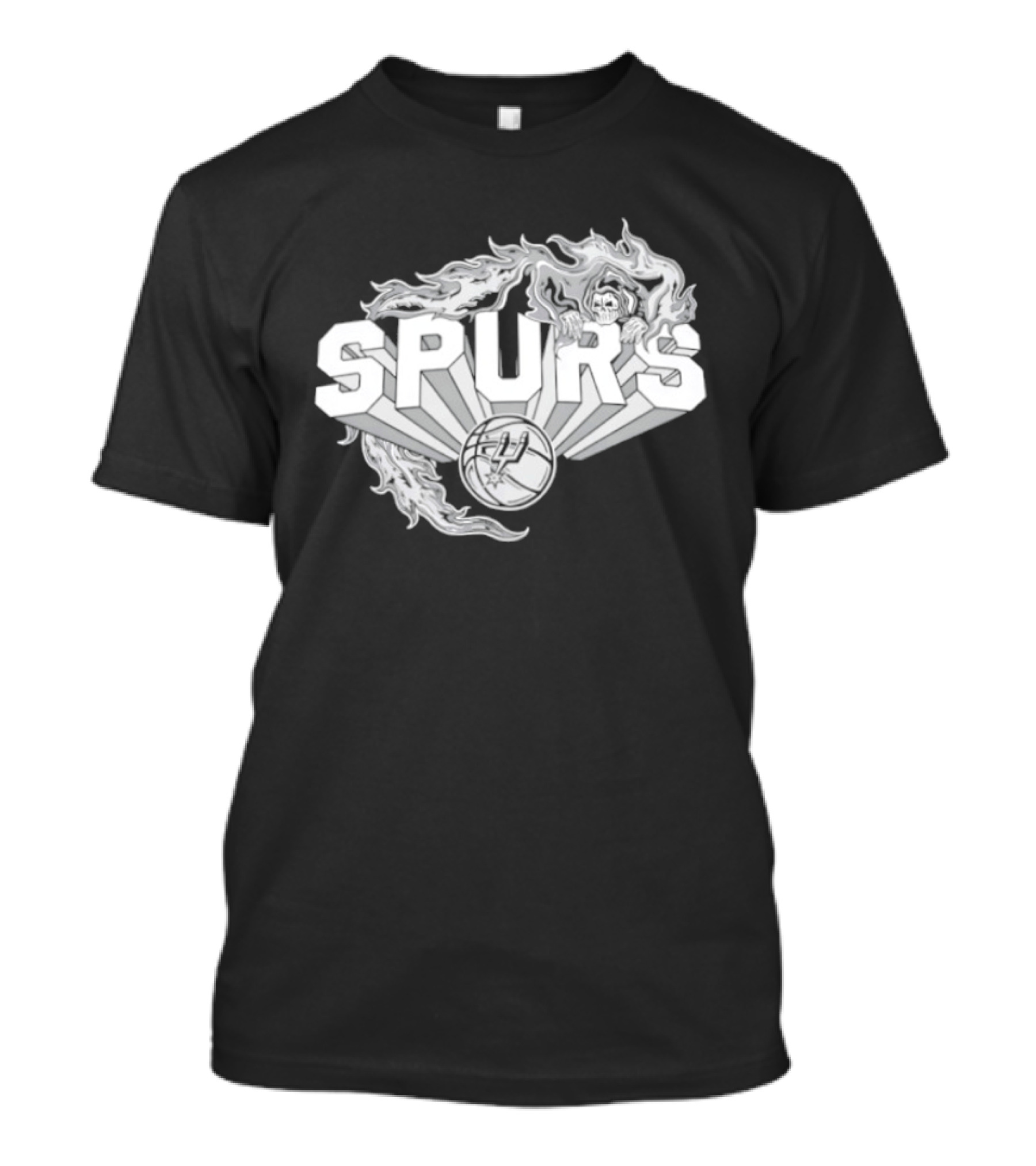 San Antonio Spurs Warren Lotas Flames 2026 Basketball Collaboration T-Shirt
