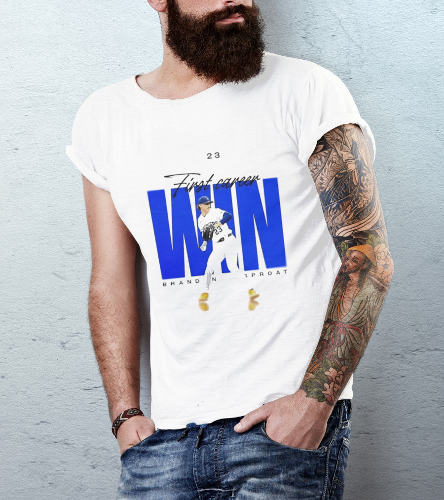Brandon Sproat 23 Brewers First Career Win T-Shirt