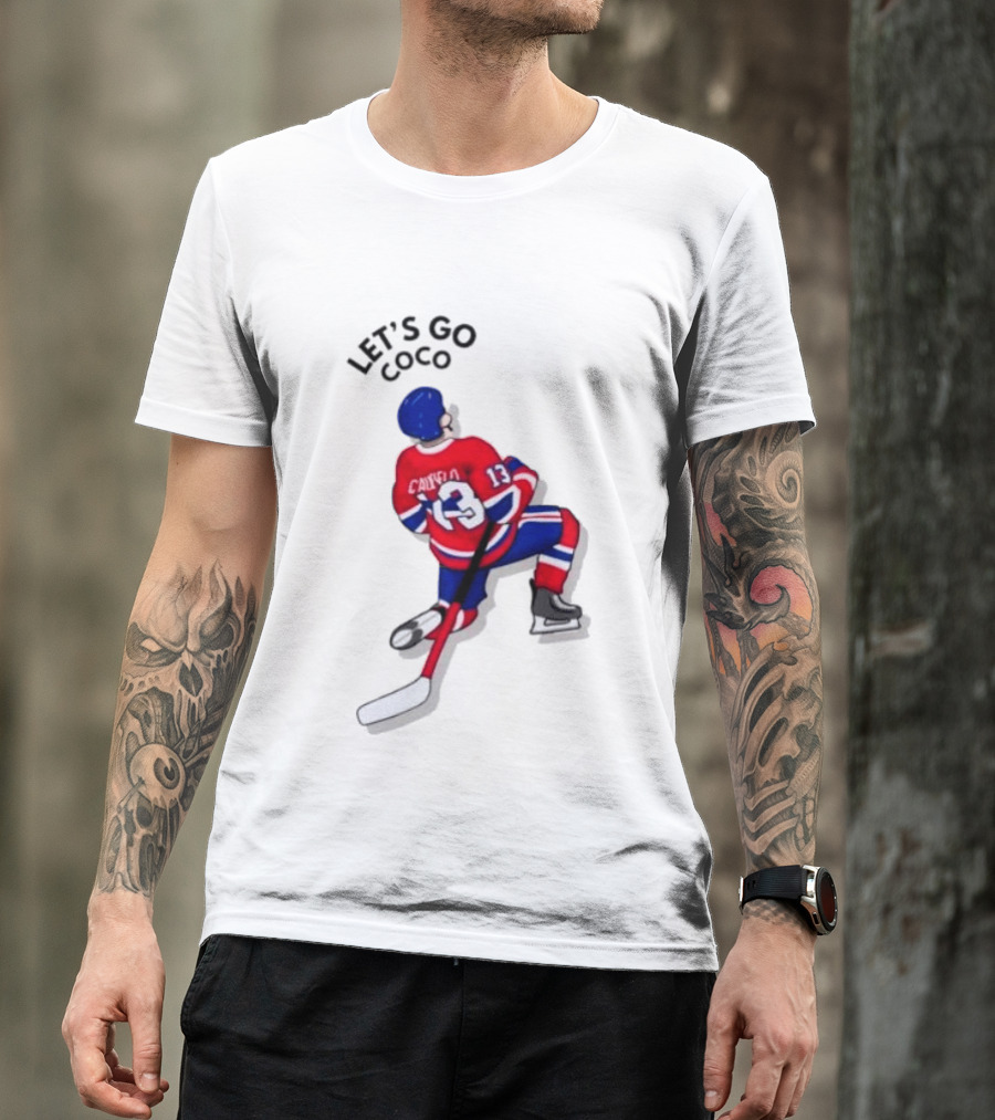 Caufield 13 Let's Go Coco Montreal Canadiens Hockey Player T-Shirt