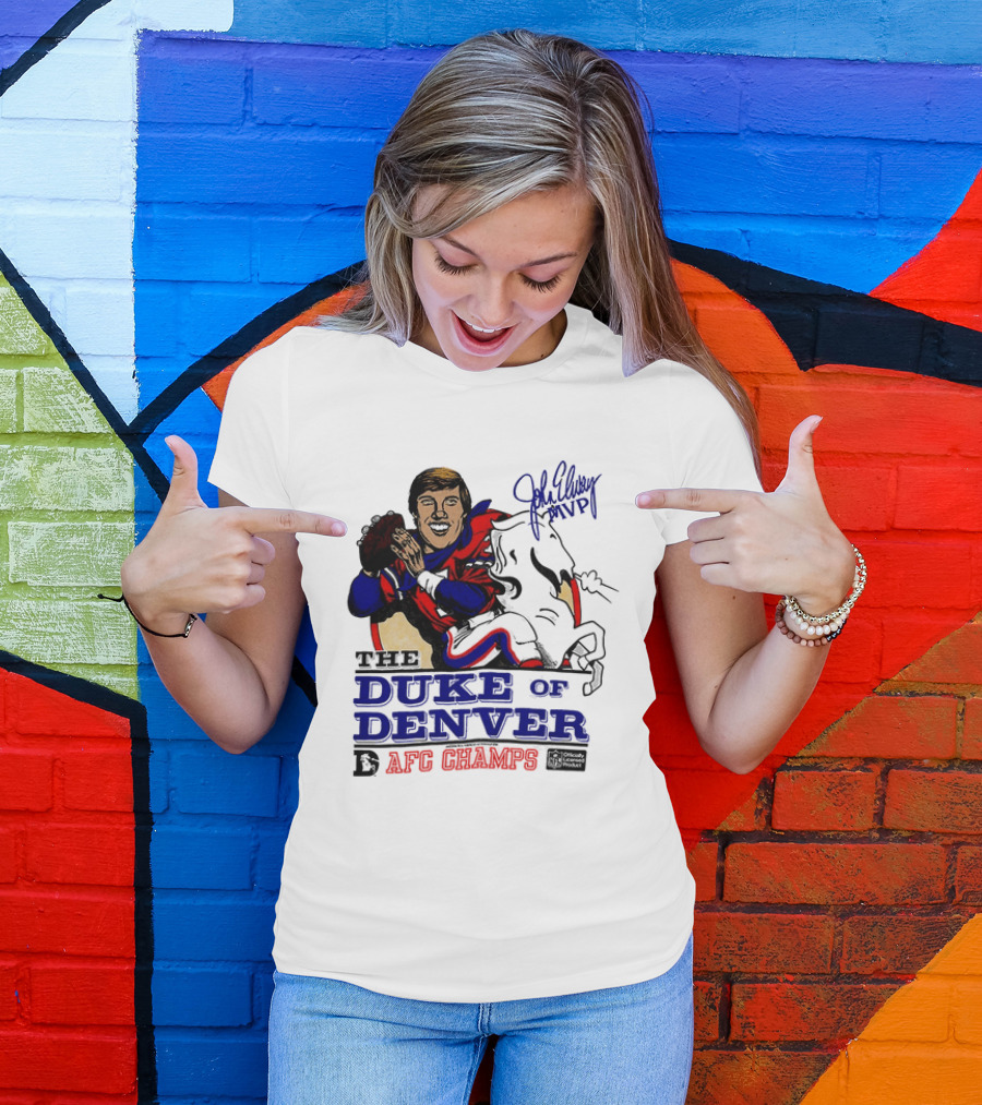 John Elway The Duke Of Denver AFC Champs MVP Caricature T-Shirt