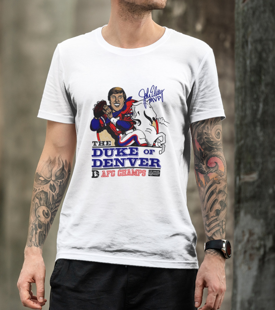 John Elway The Duke Of Denver AFC Champs MVP Caricature T-Shirt
