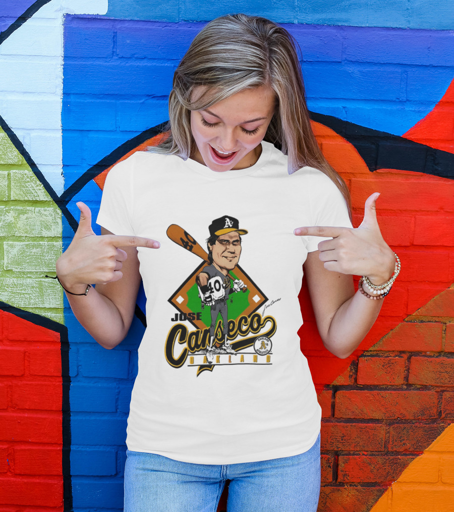 Jose Canseco Oakland A's Baseball Caricature T-Shirt