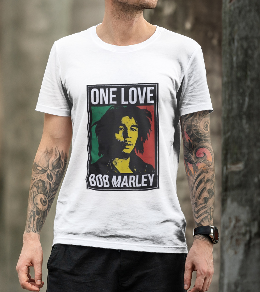 One Love Bob Marley Reggae Rastafarian Tricolor T-Shirt