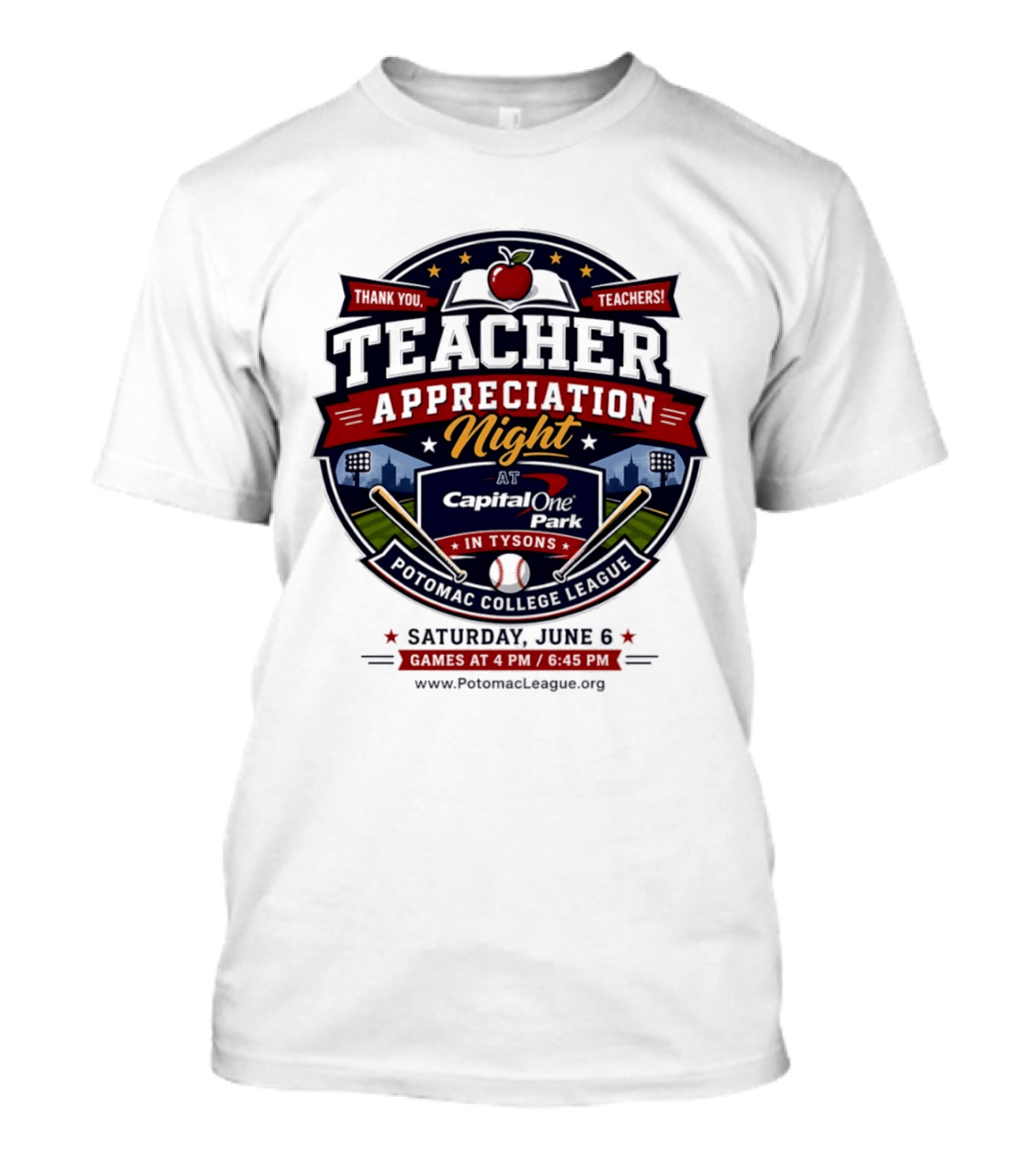 Teacher Appreciation Night At Capital One Park Potomac Saturday June 6 T-Shirt