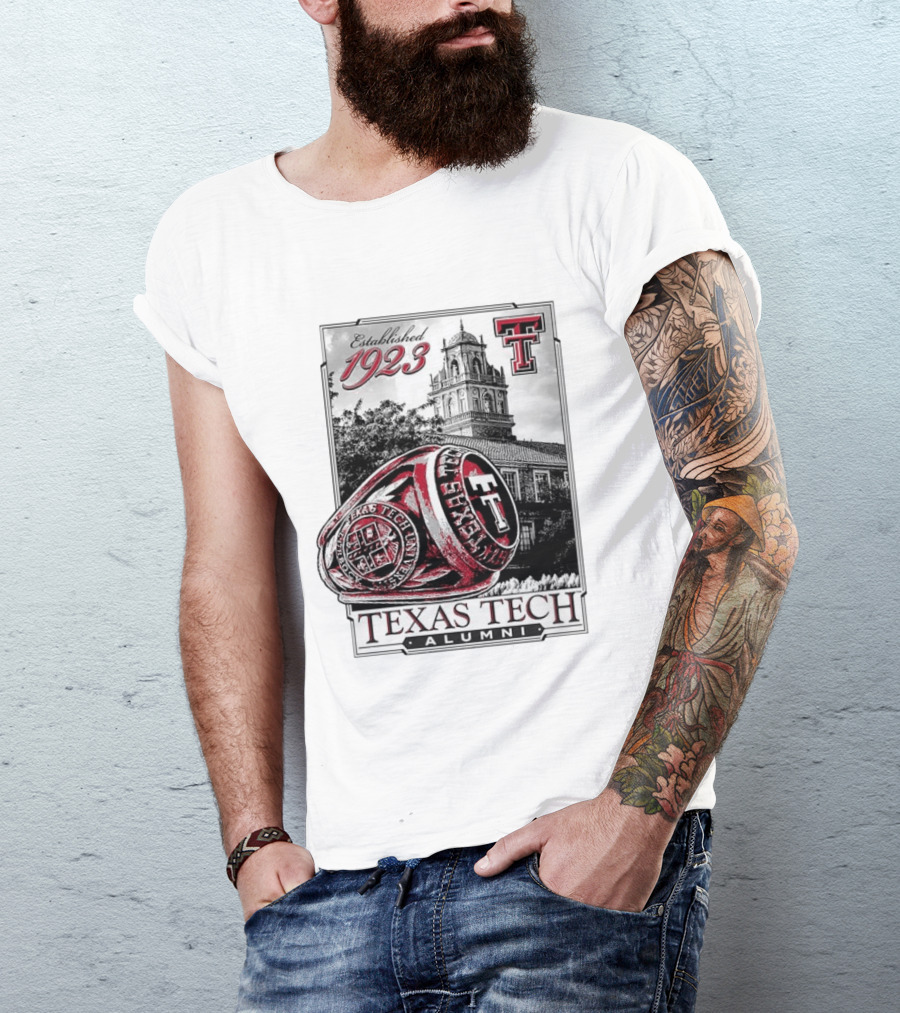Texas Tech Alumni Established 1923 Ring Building TTU T-Shirt