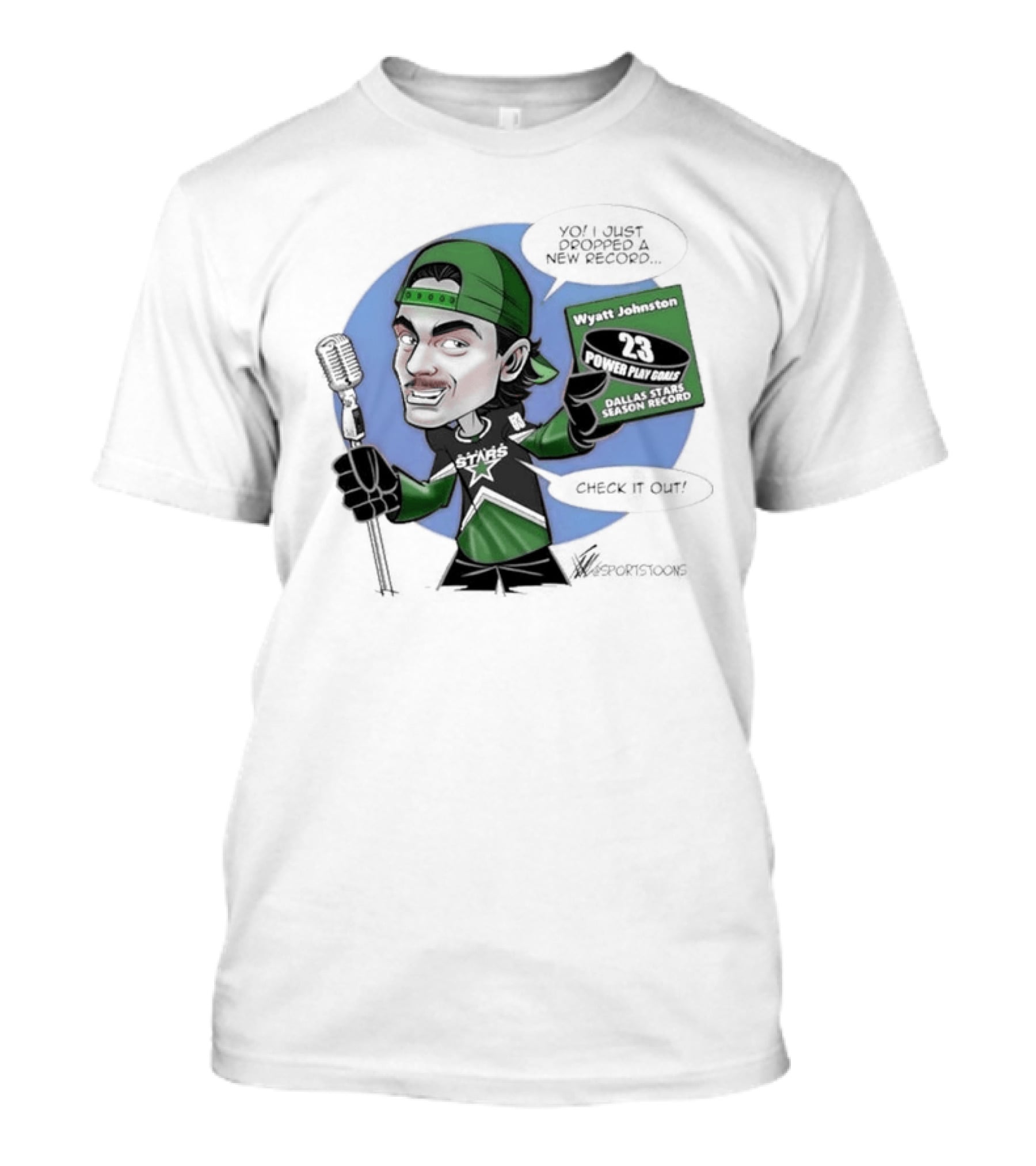 Wyatt Johnston Dallas Stars 23 Power Play Goals Celebration T-Shirt