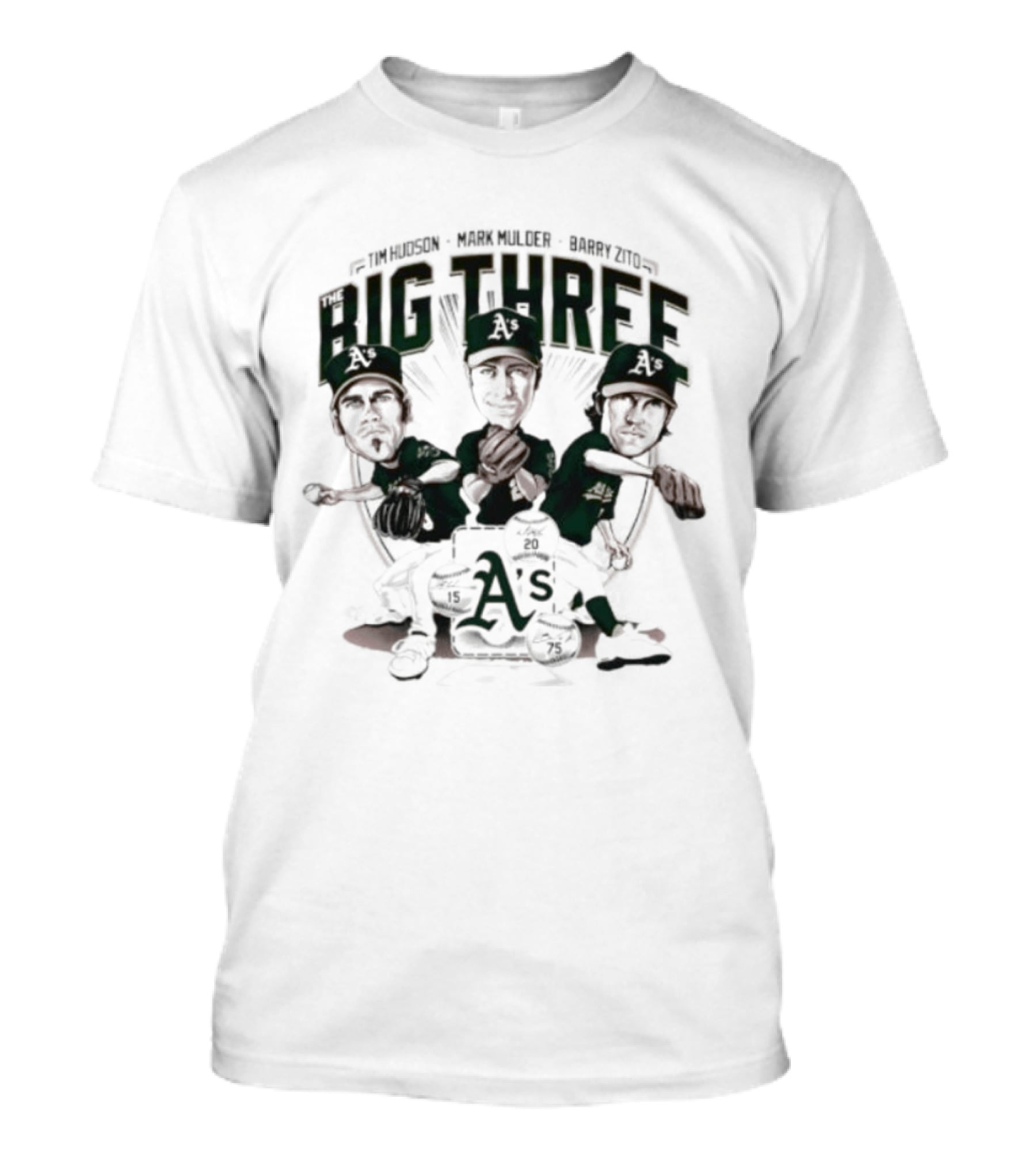 Tim Hudson Mark Mulder Barry Zito Big Three Oakland Athletics T-Shirt