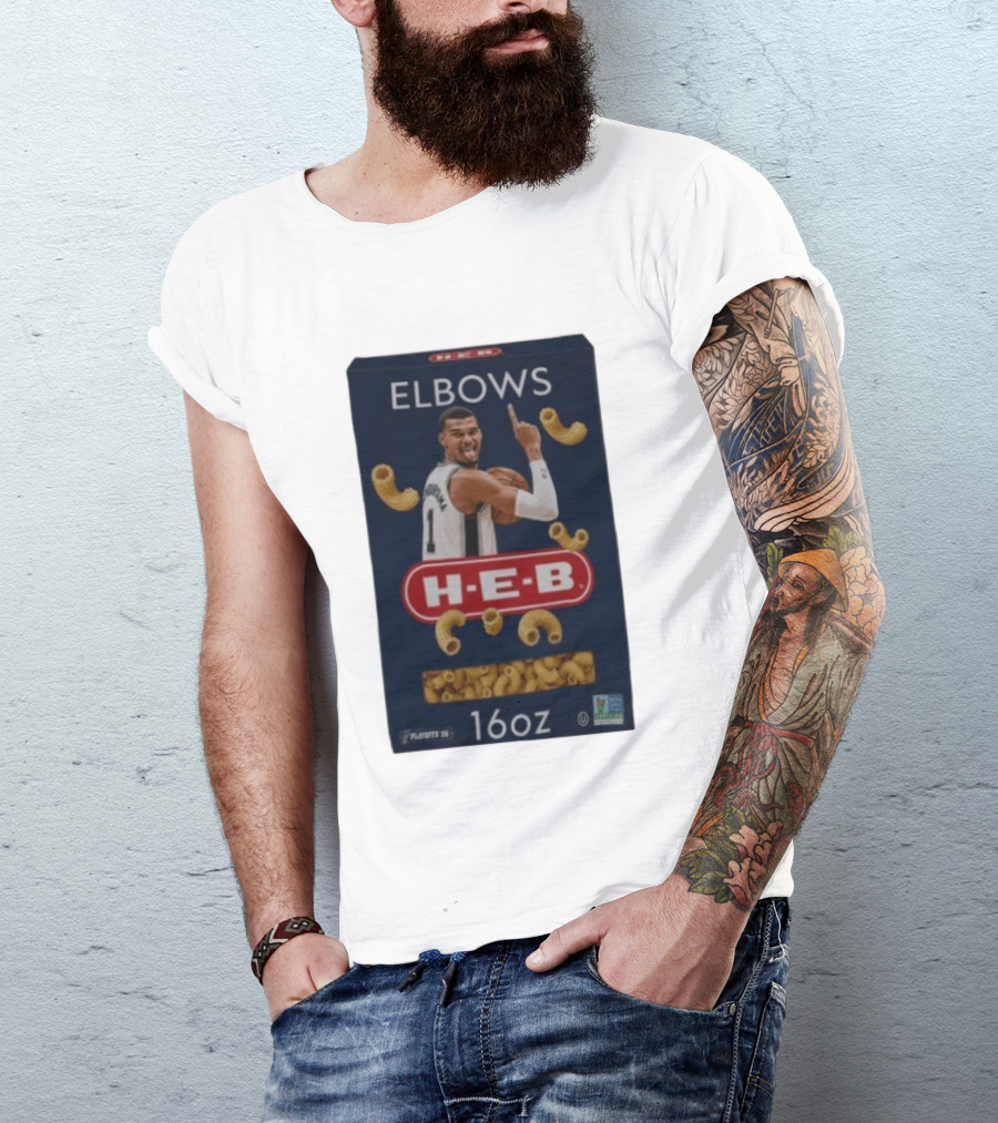 Victor Wembanyama Spurs HEB Elbows Meme 16oz Box T-Shirt