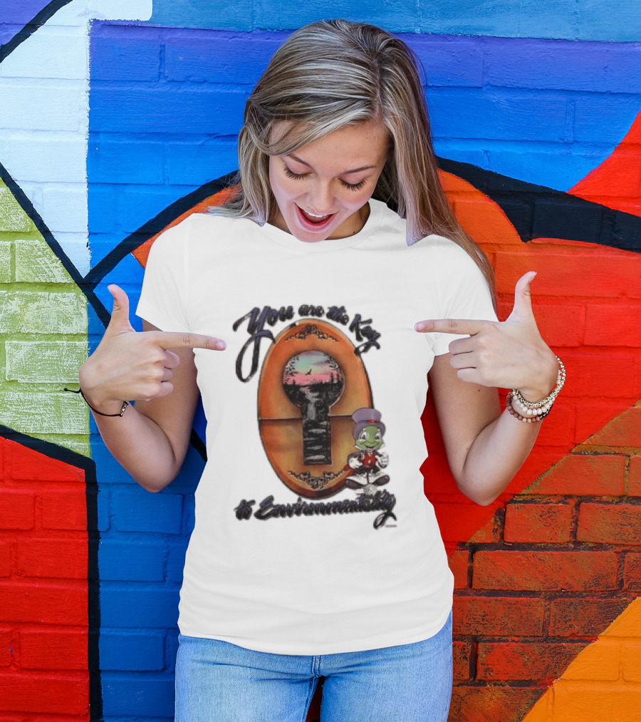 You Are The Key To Environmentality Keyhole Scene With Cartoon T-Shirt