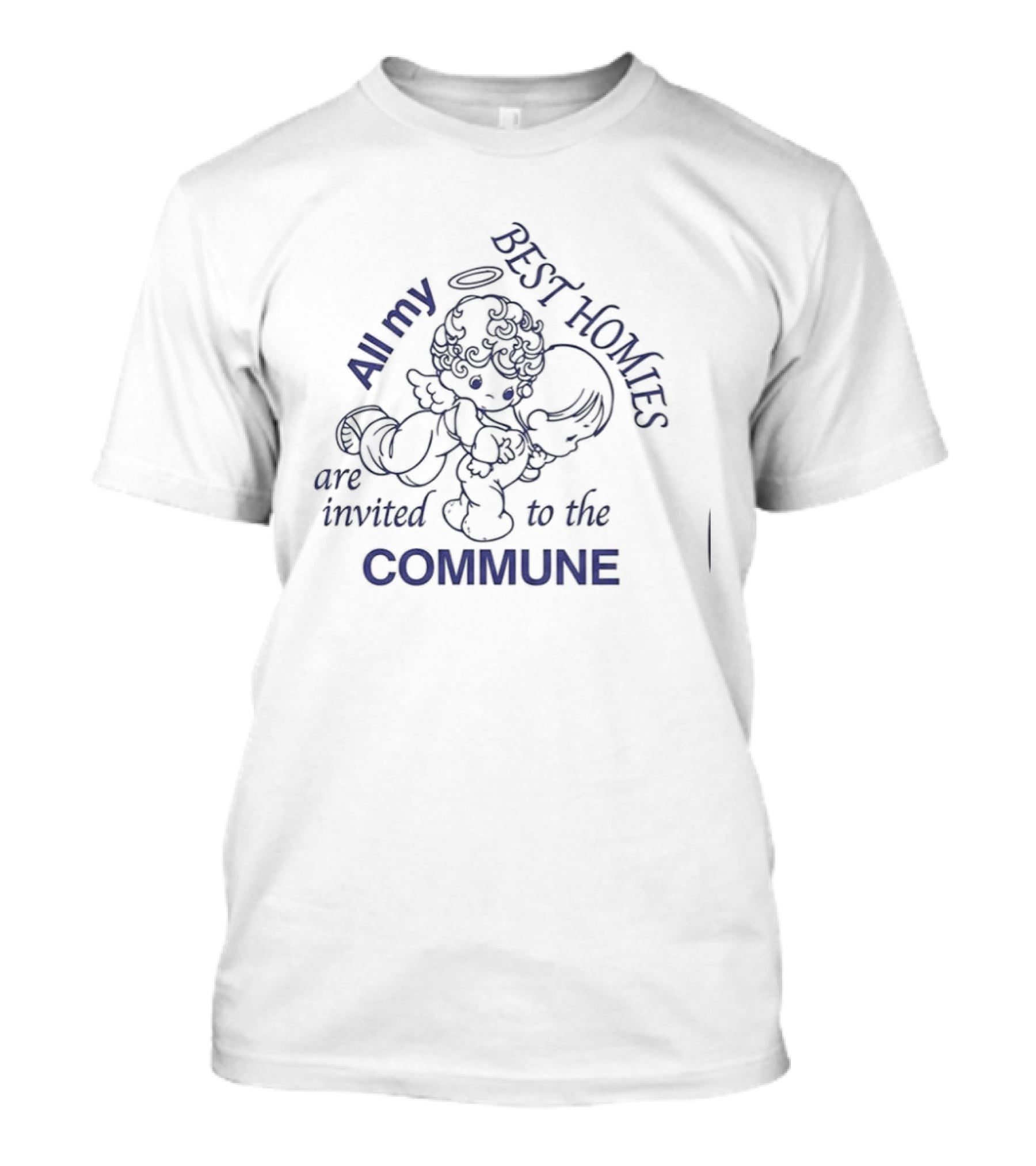 All My Best Homies Are Invited To The Commune Angel Graphic Crop Failure 2030 T-Shirt