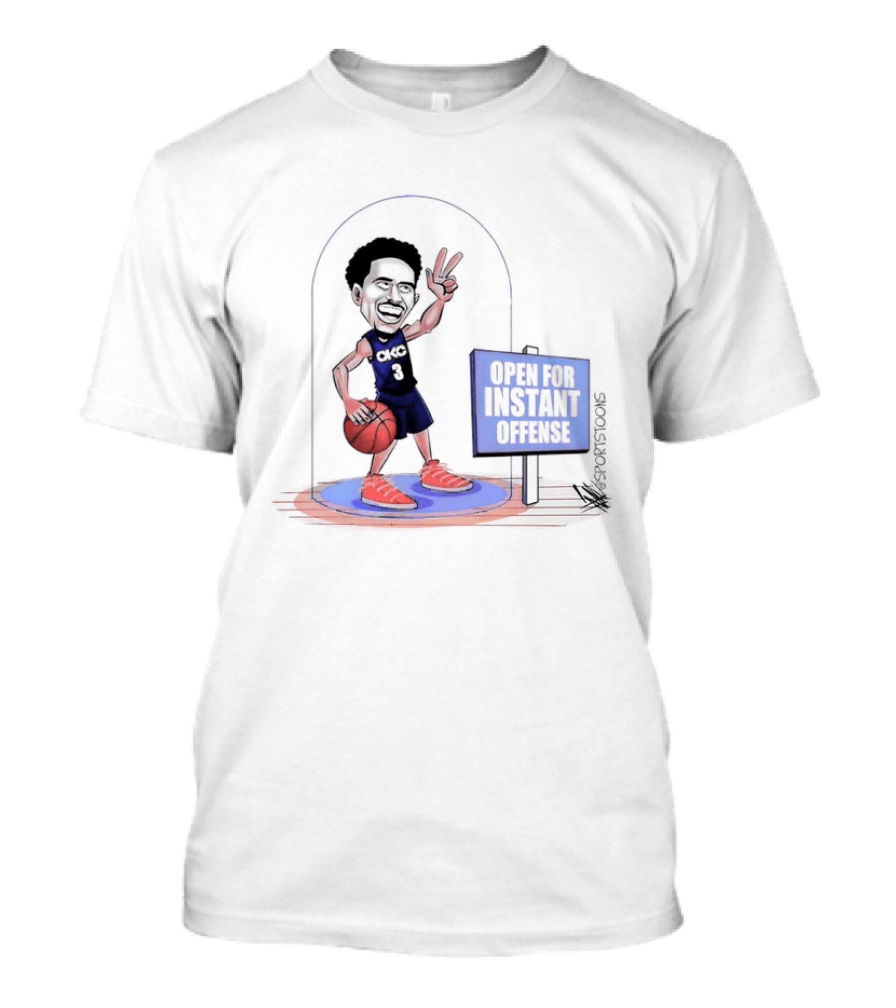 Jared McCain Number 3 Peace Sign Basketball Open For Instant Offense T-Shirt