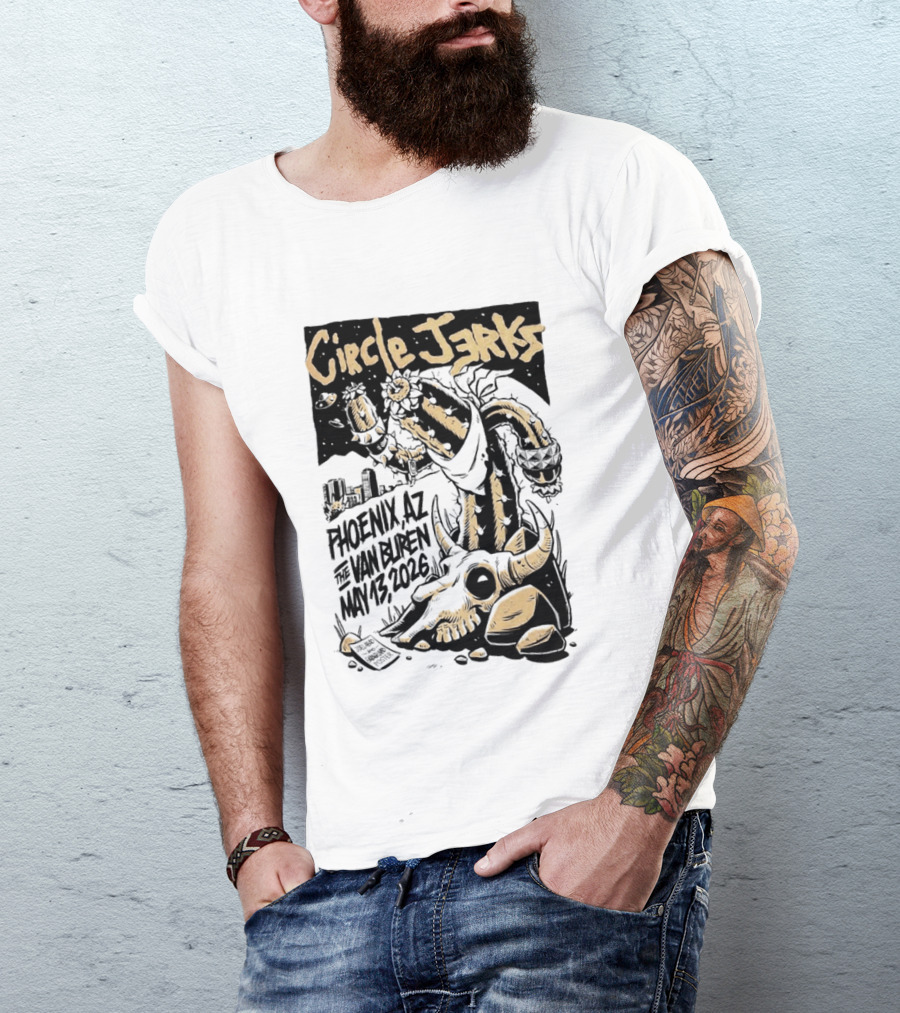 Circle Jerks Phoenix AZ The Van Buren May 13 2026 Skeleton T-Shirt