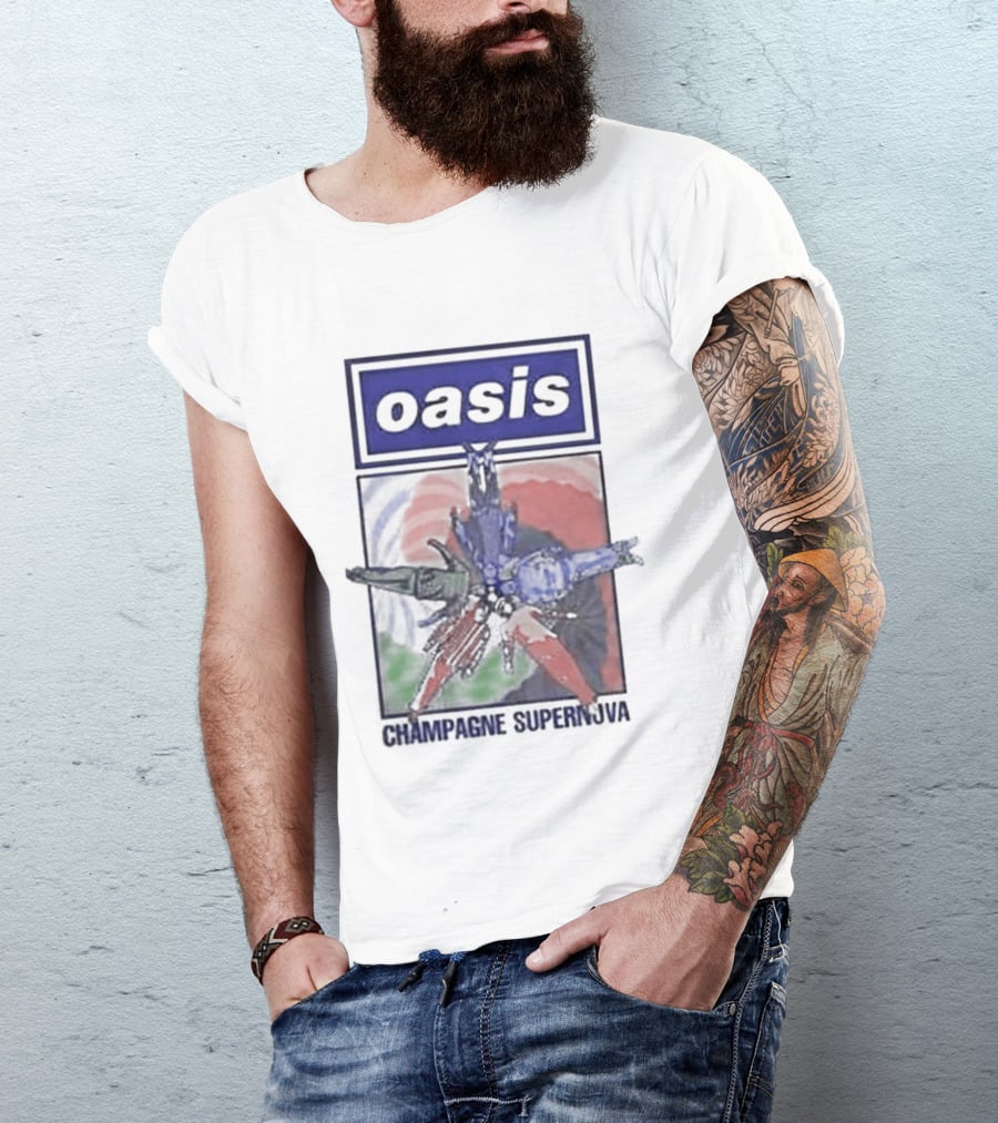 Oasis Champagne Supernova Album Art Flower T-Shirt