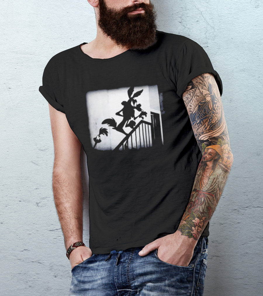 Wilesferatu Wile E. Coyote Road Runner Looney Tunes Silhouette Stairs T-Shirt