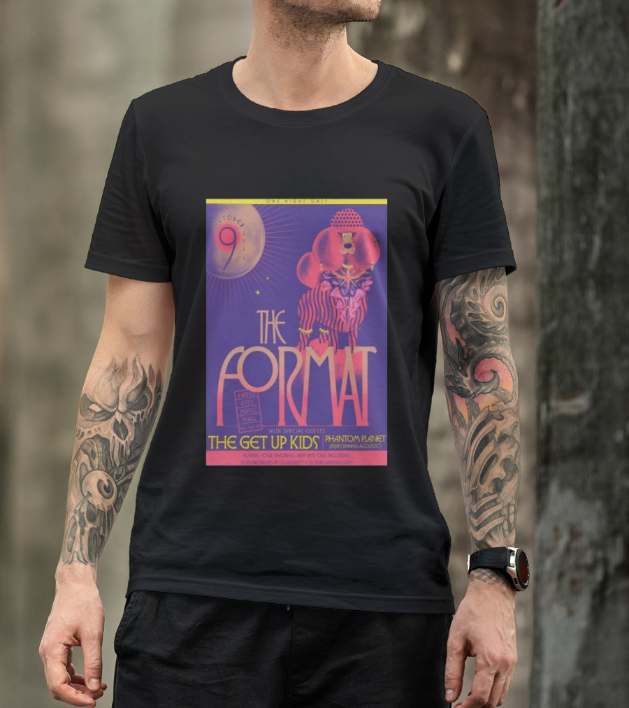 The Format October 9 2026 Radio City Music Hall New York The Get Up Kids Phantom Planet 20 Year Anniversary T-Shirt