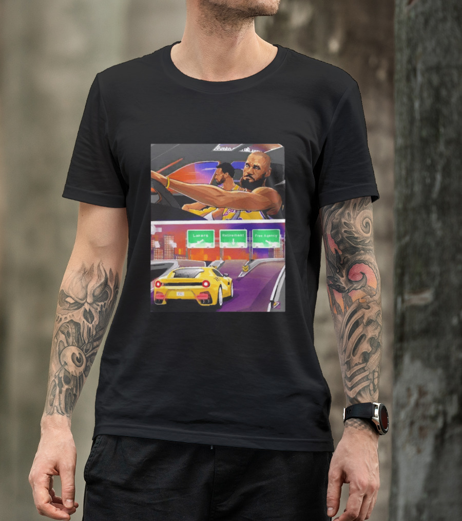 Lakers Lebron James Path: Retirement Versus Free Agency Decision Journey T-Shirt