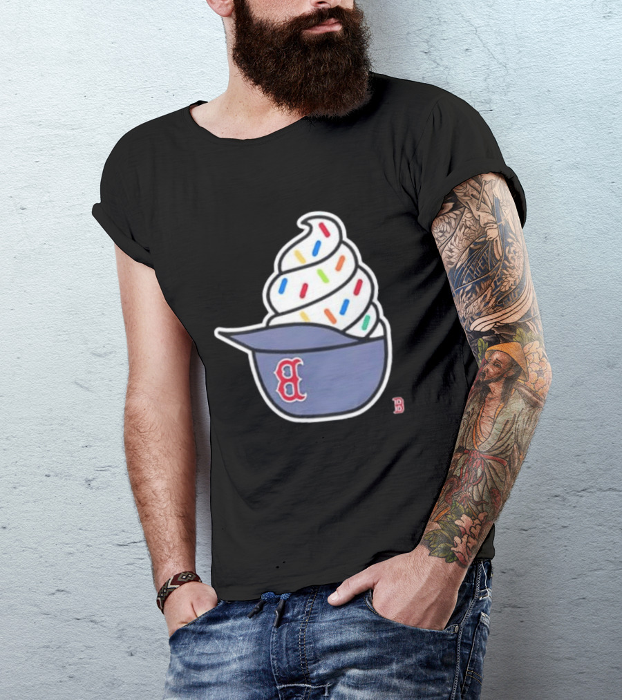 Boston Red Sox Ice Cream Helmet With Sprinkles Baseball Fans T-Shirt
