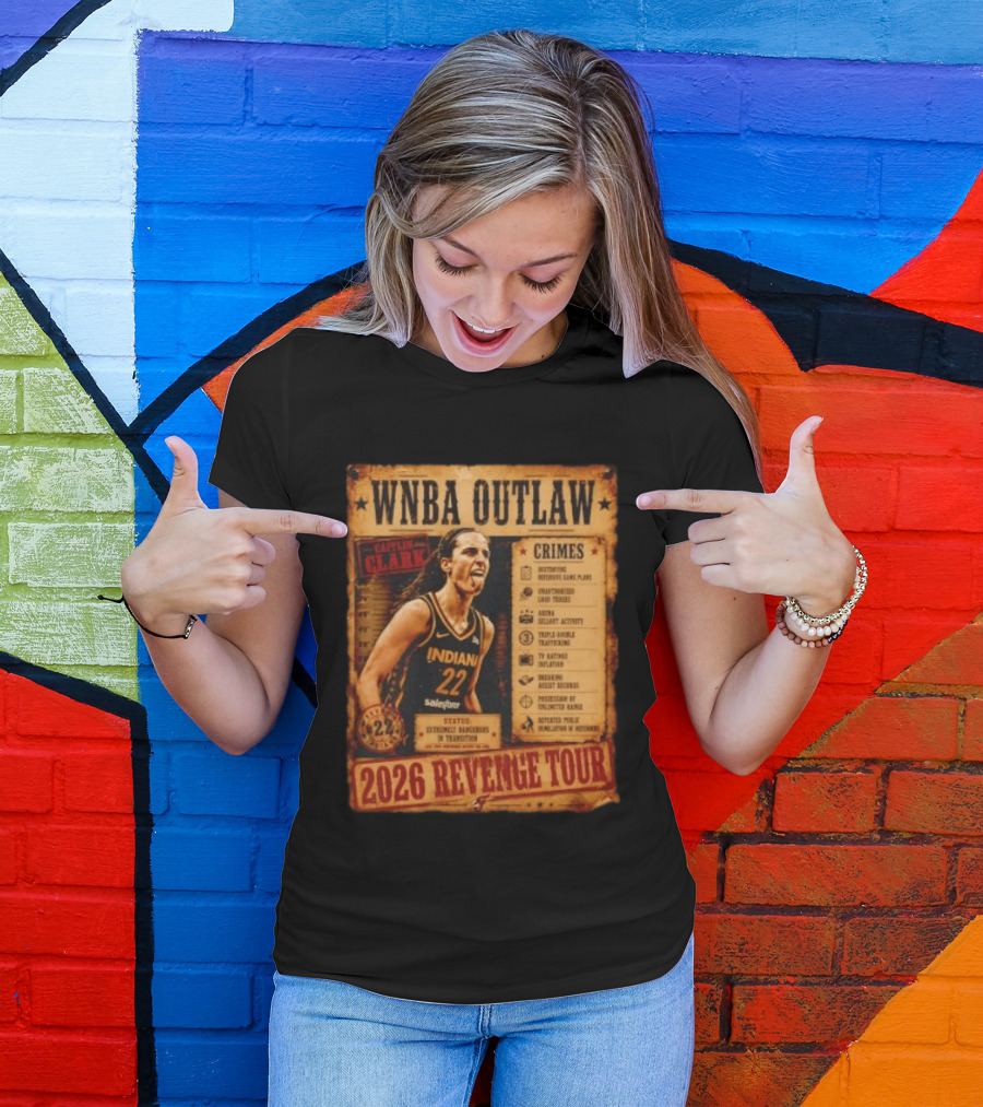 WNBA Outlaw Caitlin Clark Indiana 2026 Revenge Tour T-Shirt